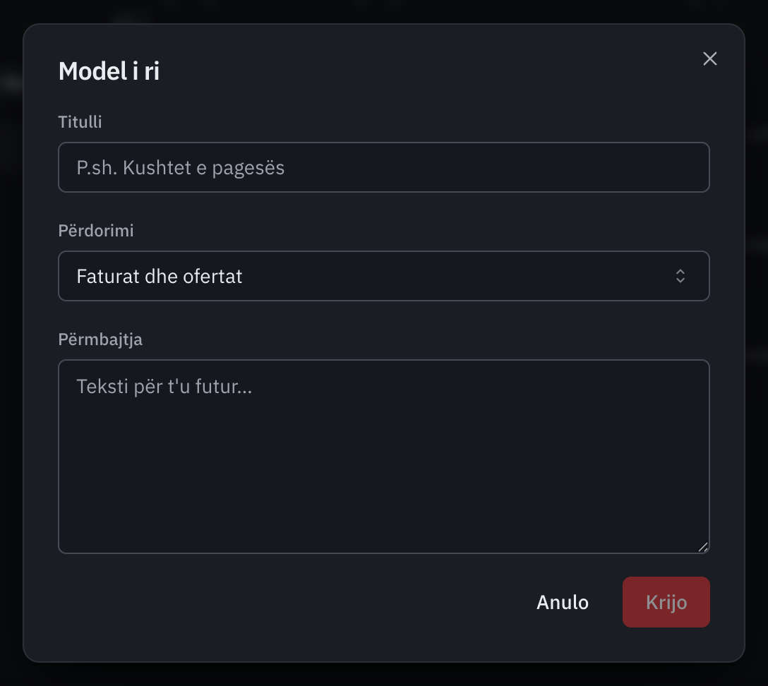 Dritarja Model i ri: titulli, përdorimi dhe përmbajtja e shënimit.