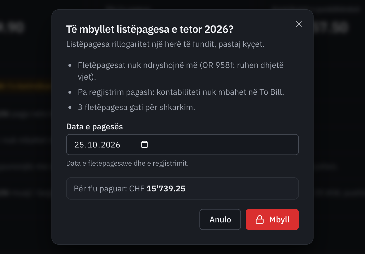 Dritarja e mbylljes së listëpagesës: çfarë do të ndodhë, data e pagesës dhe shuma për t'u paguar.